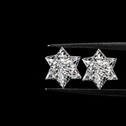 Modified Star Cut Lab grown Diamonds Pair For Studs For Hoop Earring Star Cut Conflict Free Diamond For Pendant Antique Cut Diamond