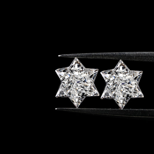 Modified Star Cut Lab grown Diamonds Pair For Studs For Hoop Earring Star Cut Conflict Free Diamond For Pendant Antique Cut Diamond
