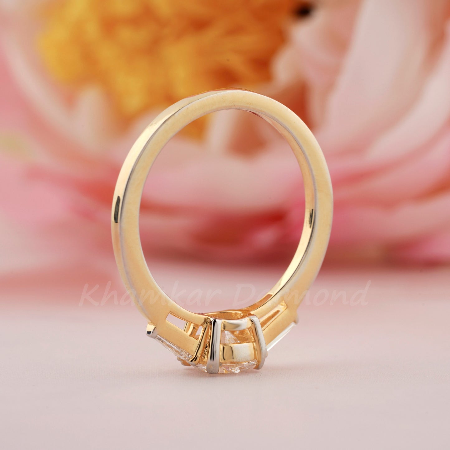 0.90CT Round Lab Diamond Ring | Three Stone Wedding Ring