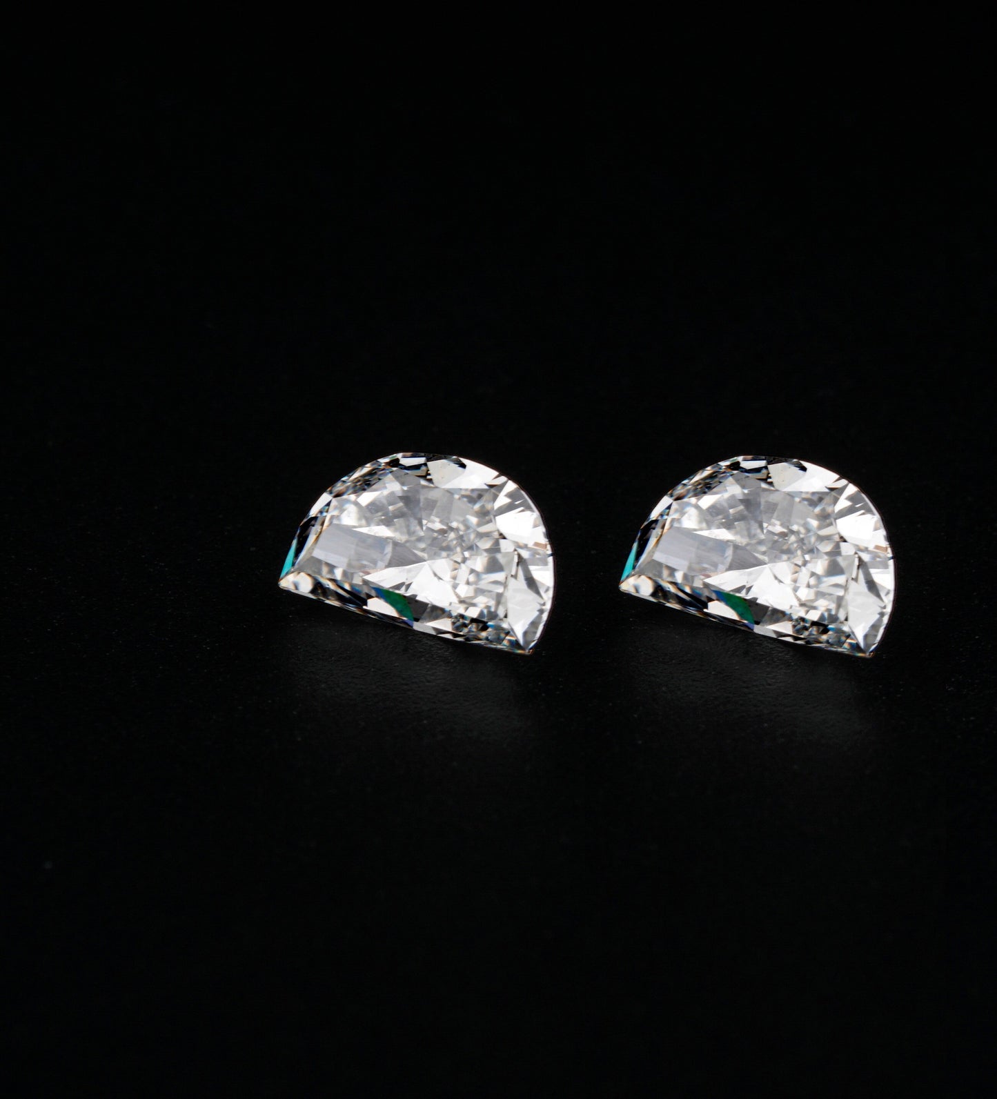 Half Moon Lab Diamond Ring | Three Stone Engagement Ring