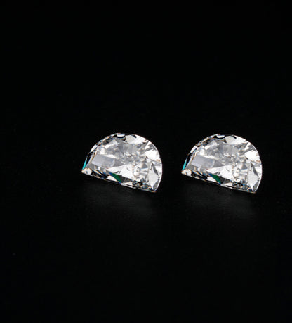 Half Moon Lab Diamond Ring | Three Stone Engagement Ring