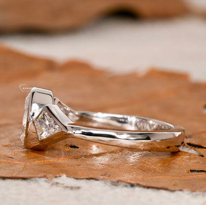 Oval Lab Diamond Three Stone Engagement RingHer