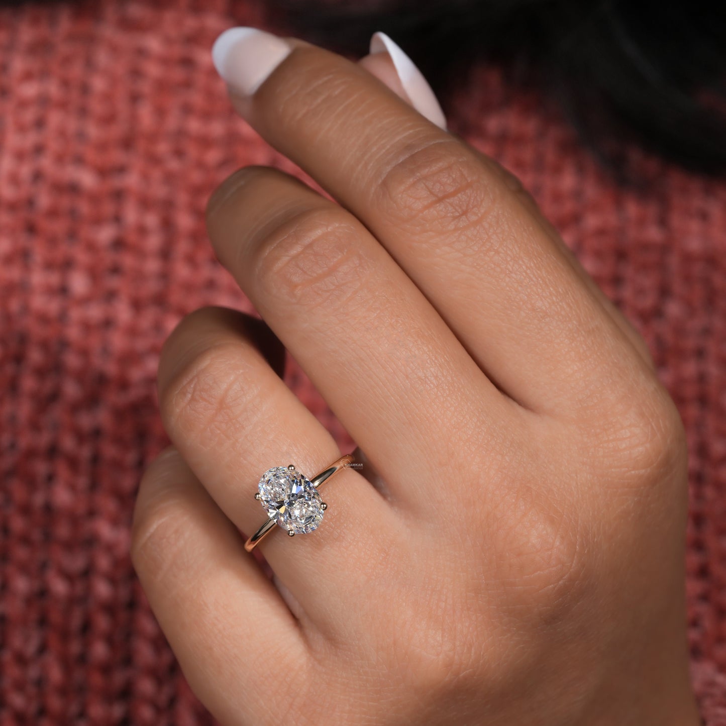 2.00CT Oval Lab Grown Diamond Solitaire Engagement Ring –Wedding Ring for Her