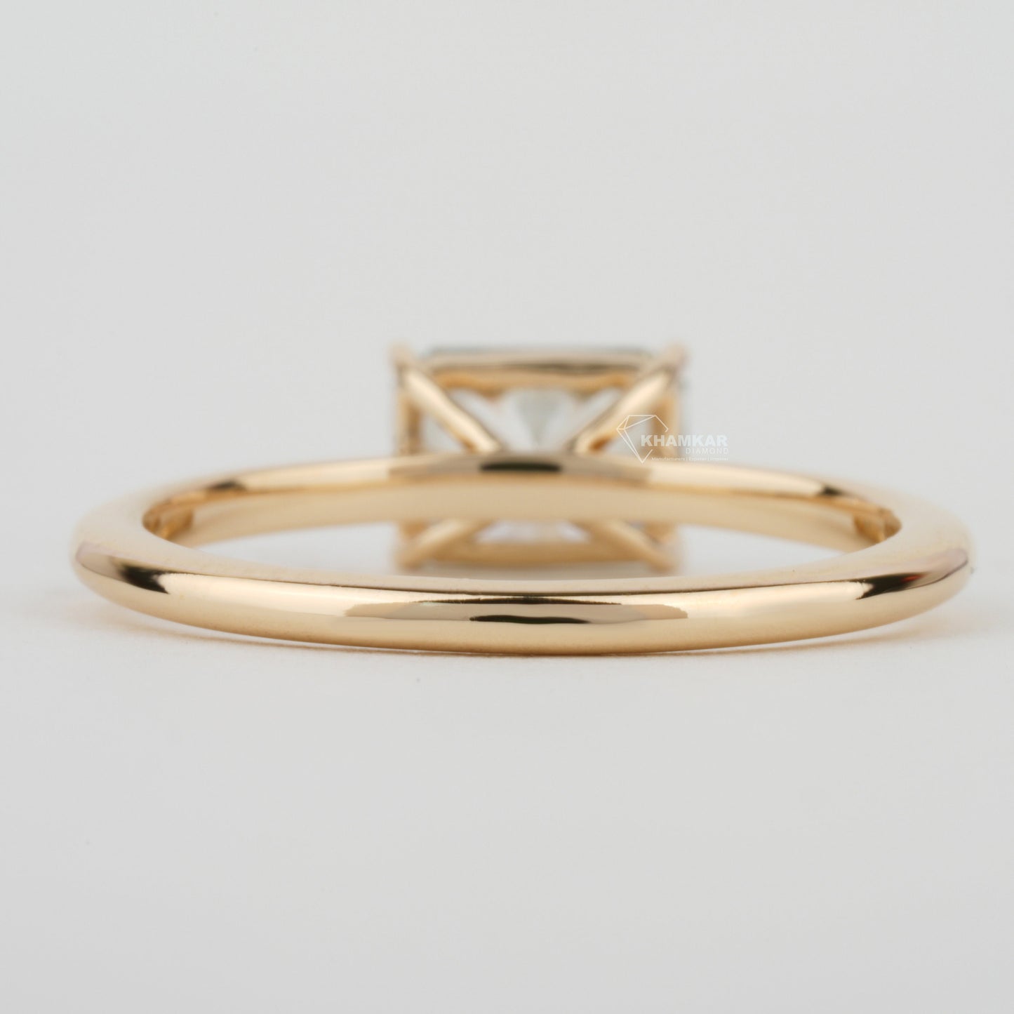 Olive Green Radiant Cut Lab Diamond Solitaire Engagement Ring for Her