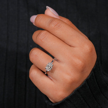 ast-West Oval Lab Grown Diamond Engagement Ring D
