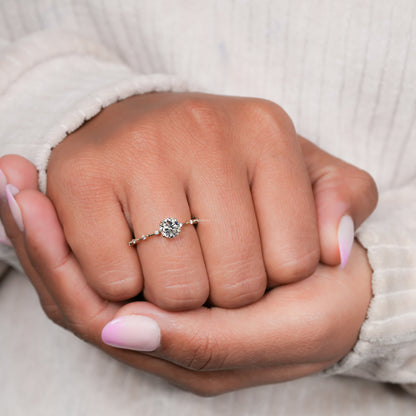 Round Lab Grown Diamond Pavé Wedding & Engagement Ring
