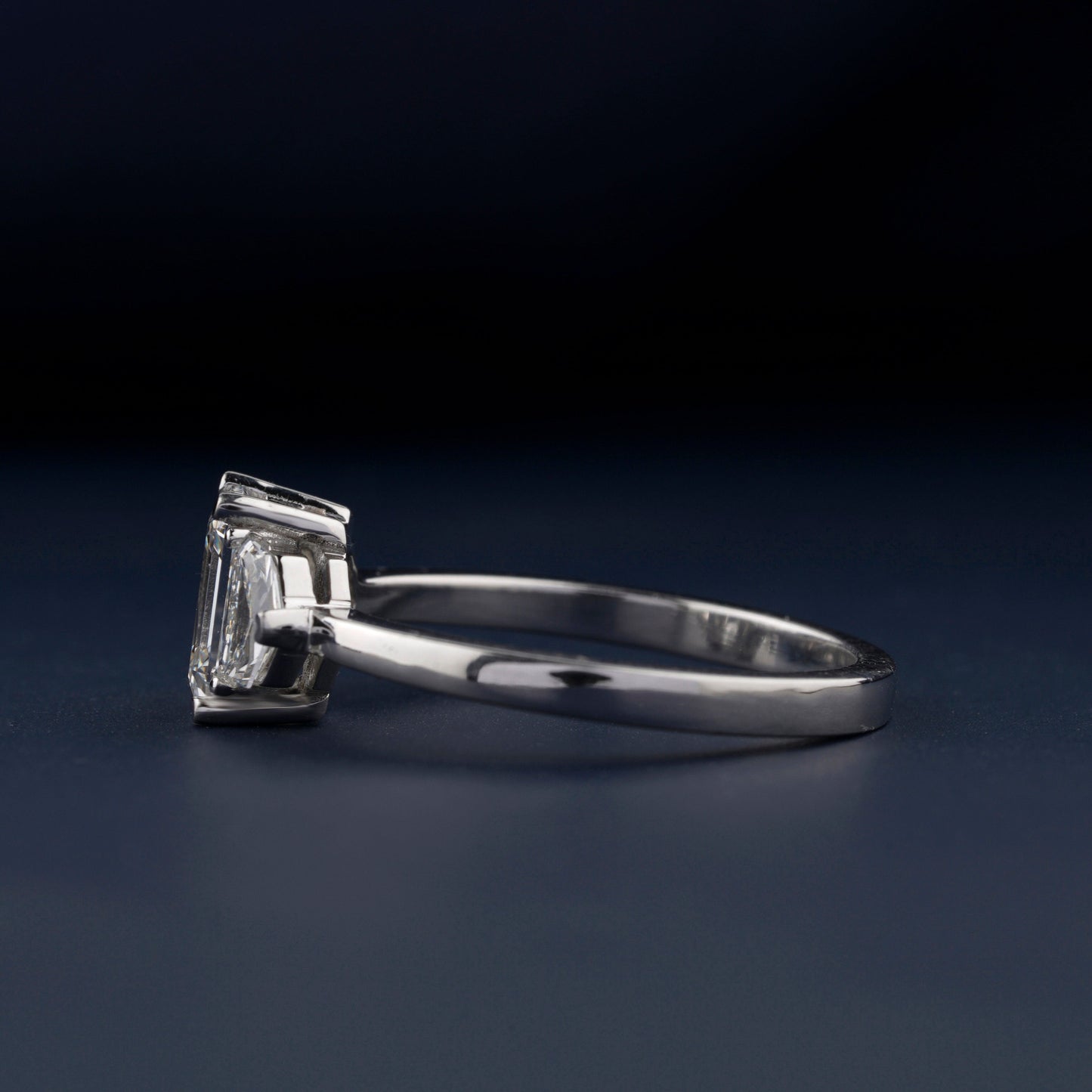 1Ct Emerald Lab Diamond Three Stone Engagement Ring