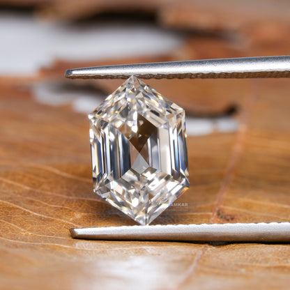 Long Hexagon Cut Lab Grown Diamond | Loose Fancy Diamond
