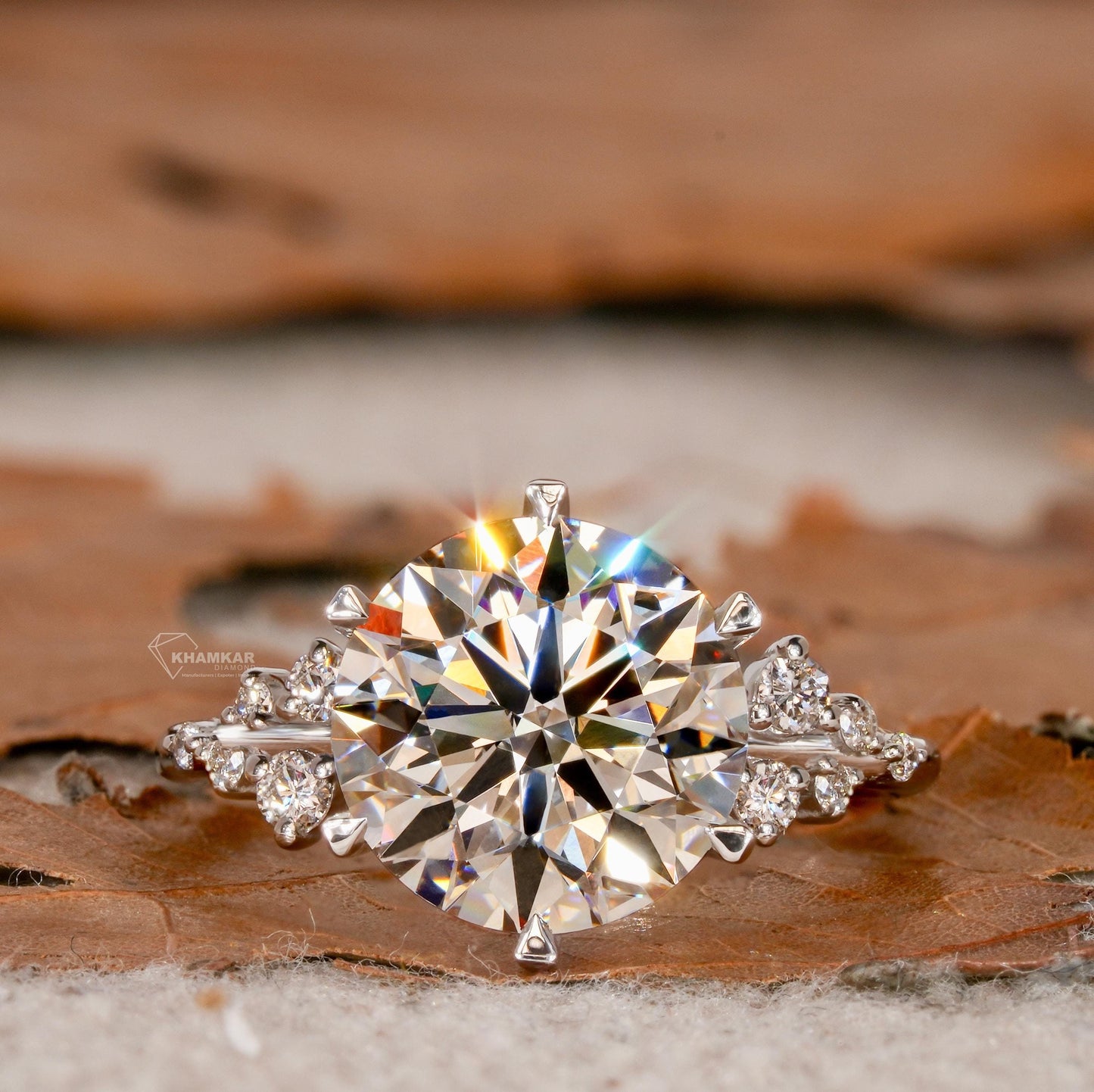 3.50CT Round Lab Diamond Snowdrift Wedding Ring For Women