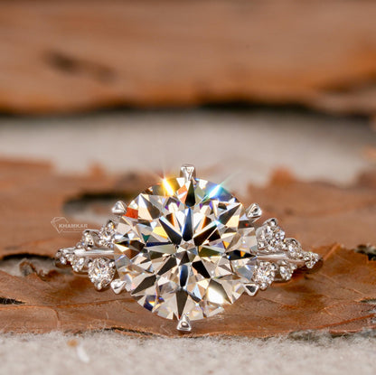 3.50CT Round Lab Diamond Snowdrift Wedding Ring For Women