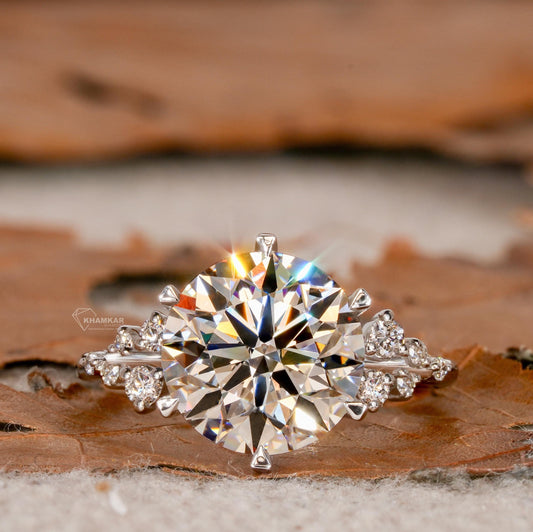 3.50CT Round Lab Diamond Snowdrift Wedding Ring For Women