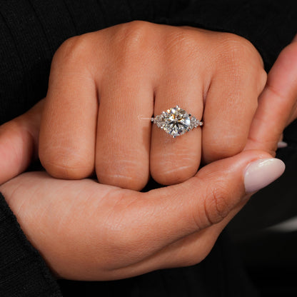 3.50CT Round Lab Diamond Snowdrift Wedding Ring For Women