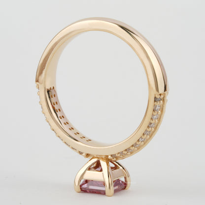 Pink Princess Cut Lab Grown Diamond Wedding Jewelry for Her