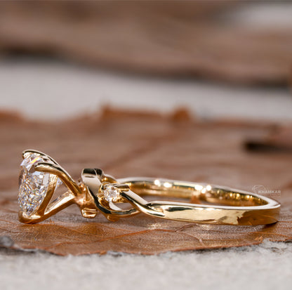 1.00CT Heart Lab Diamond Engagement Ring | E/VS Ring