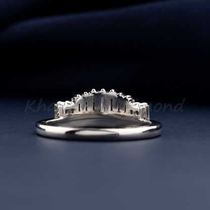 Baguette Cut Lab Diamond Ring | Bridal Wedding Band