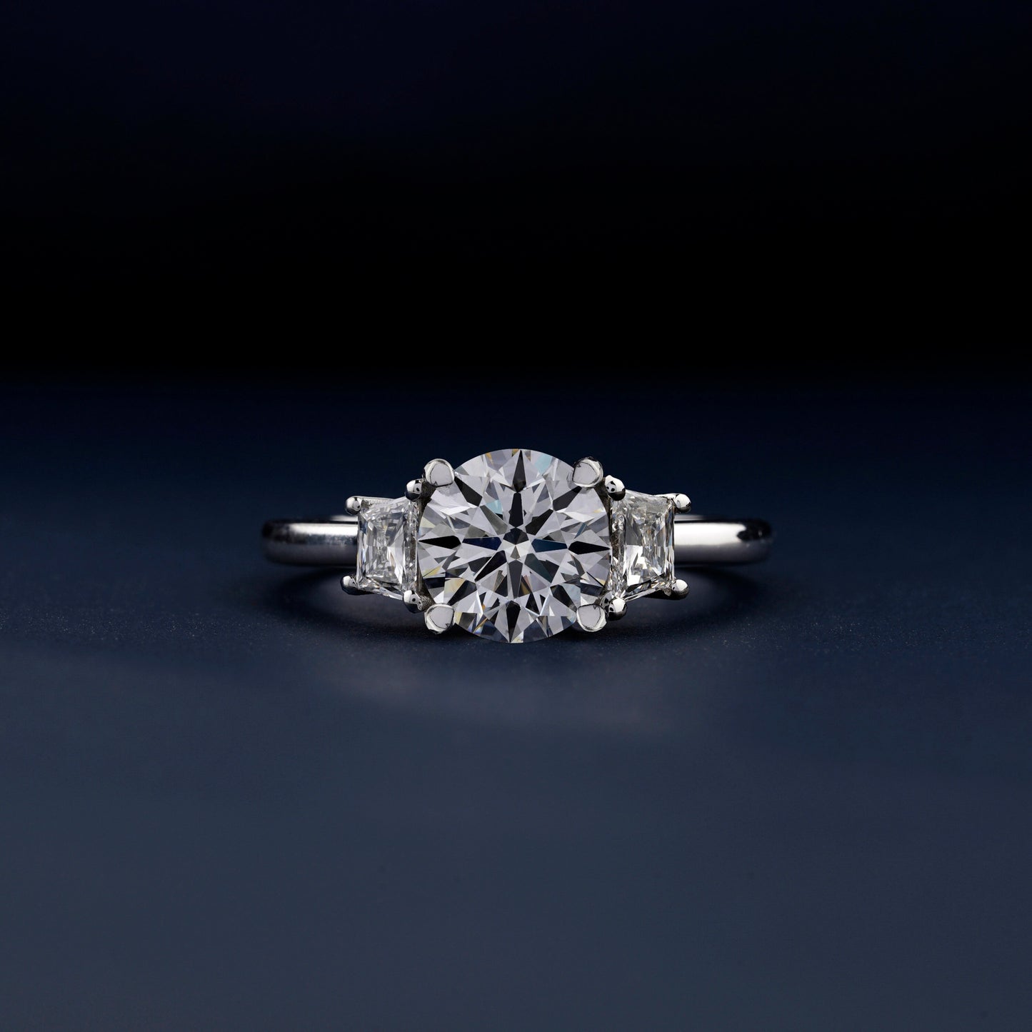 1.50CT Round Lab Diamond Engagement Ring – Three Stone Ring