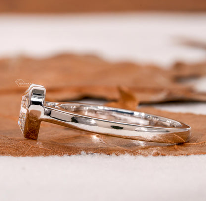 Heart Lab Diamond Ring | Bezel Set Solitaire Engagement Ring