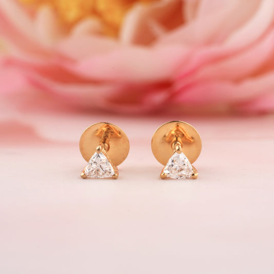 0.50 CT Trillion Cut Diamond Screw Back Stud Earrings,Lab Grown Diamond Stud Earrings,Wedding Gift Gift For Her,Gift For Anniversary