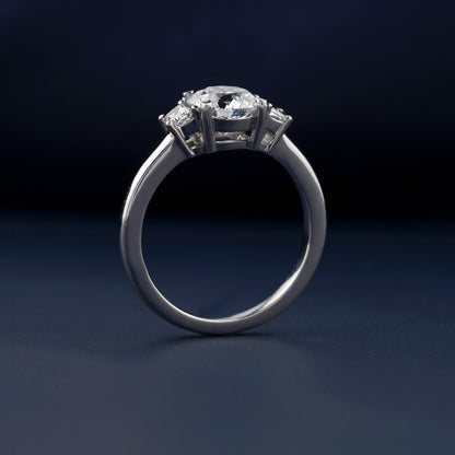 1.50CT Round Lab Diamond Engagement Ring – Three Stone Ring