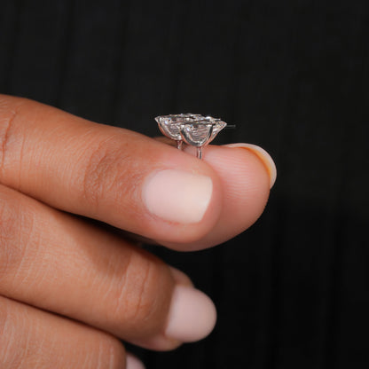 Baguette Cut Lab Grown Diamond Stud Earrings in 14K Gold