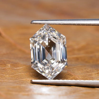 Long Hexagon Cut Lab Grown Diamond | Loose Fancy Diamond