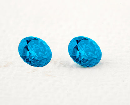 Blue Color Round Lab Grown Diamonds For Studs Blue Color Loose Diamond For Engagement Ring Conflict Free Blue Diamond Anniversary Gift