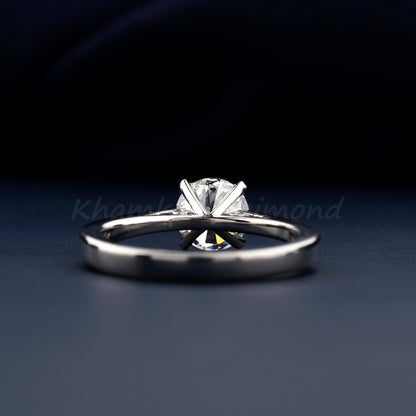 1CT IGI Certified Round Lab Grown Diamond Engagement Ring