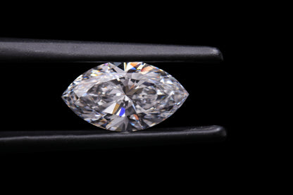 Marquise Cut Lab Grown Diamond,18K White Gold Marquise Diamond Three Stone Ring, Eco-Friendly Marquise Solitaire Diamond Studs HPHT Diamond