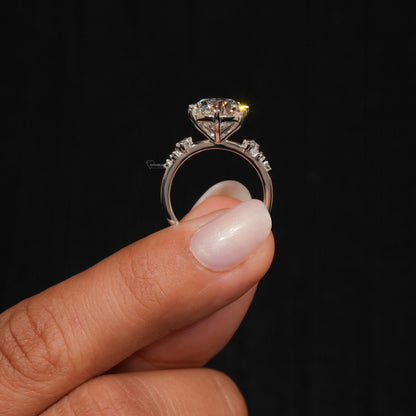 3.50CT Round Lab Diamond Snowdrift Wedding Ring For Women