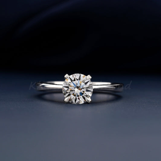1CT IGI Certified Round Lab Grown Diamond Engagement Ring