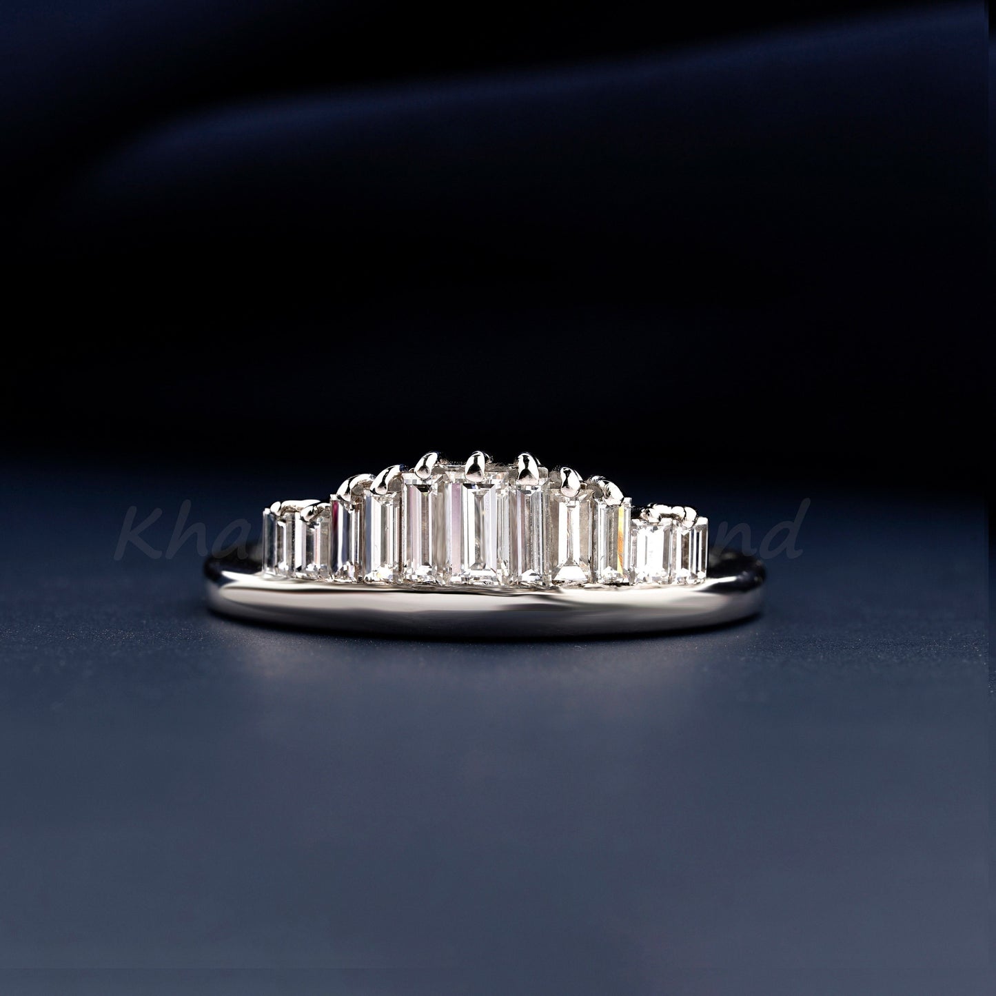Baguette Cut Lab Diamond Ring | Bridal Wedding Band