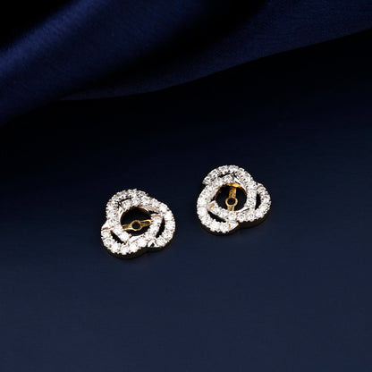 Trillion Cut Lab Diamond Halo Stud Earrings for Women