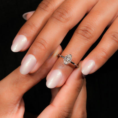 Oval Lab Grown Diamond Solitaire Wedding Ring for Women