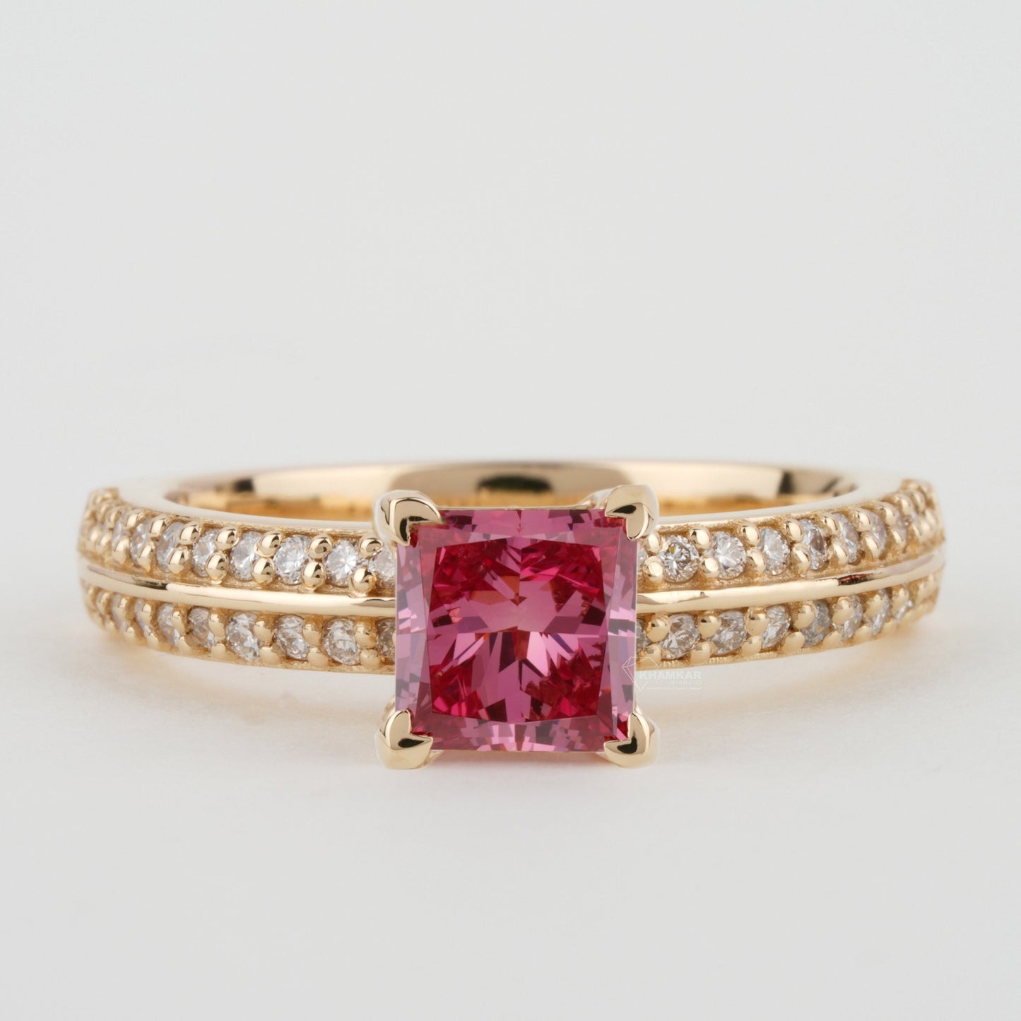 Pink Princess Cut Lab Grown Diamond Wedding Jewelry for Her