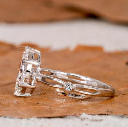 1.00 CT Marquise Lab-Grown Diamond Twisted Engagement Ring