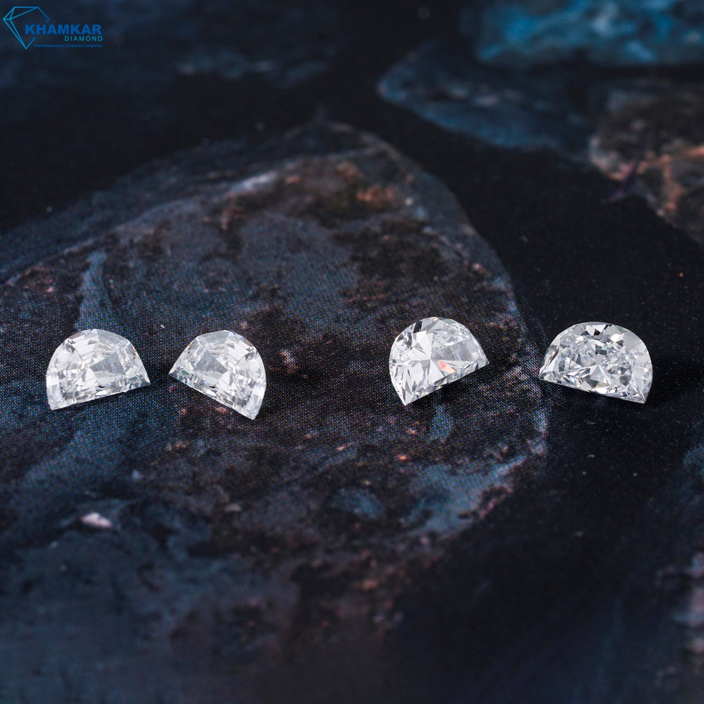 Half Moon Cut Lab Grown Diamond Engagement Ring HPHT Diamond For Solitaire Studs Lab created Antique Cut Diamond Ring For Customization