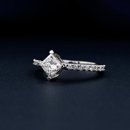 Princess Lab Diamond Ring 1CT – Wedding Ring for Her