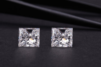Princess Cut Lab grown Diamond CVD-HPHT Diamond Pair For Earring Studs D-E Color Loose Diamond For Anniversary Gift Fancy Cut Diamond