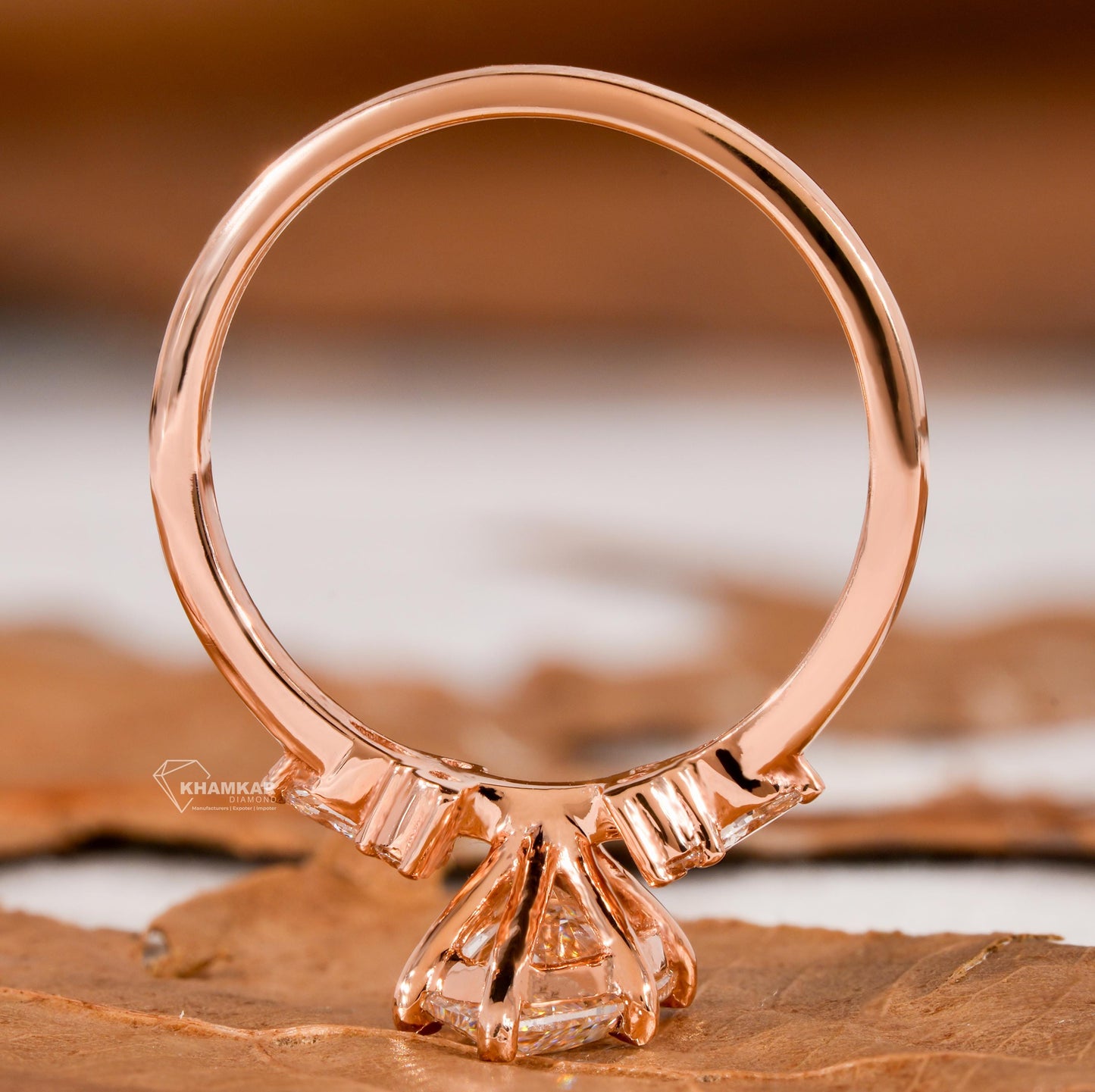 1.5CT Marquise Lab Diamond Engagement Ring IGI Certified Rose Gold
