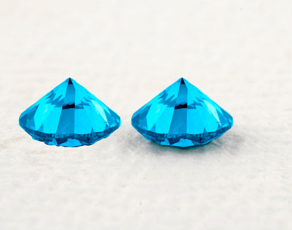 Blue Color Round Lab Grown Diamonds For Studs Blue Color Loose Diamond For Engagement Ring Conflict Free Blue Diamond Anniversary Gift