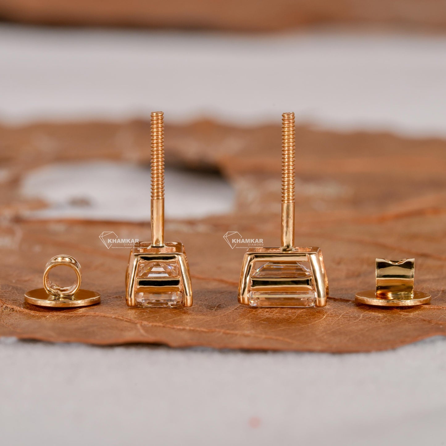 2.00TCW Emerald Lab Diamond Earrings,Solitaire Stud Earrings,Everyday Diamond Earrings,Emerald Diamond Studs,Gift For Women,Gift Earrings