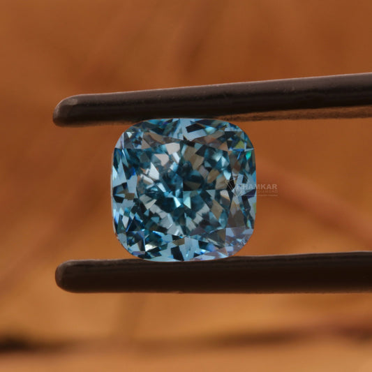 1CT Vivid Blue Lab Diamond | Cushion Cut Loose Diamond