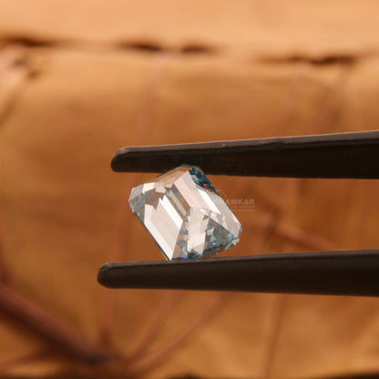 CT Emerald Cut Fancy Blue Lab Diamond | Engagement Ring