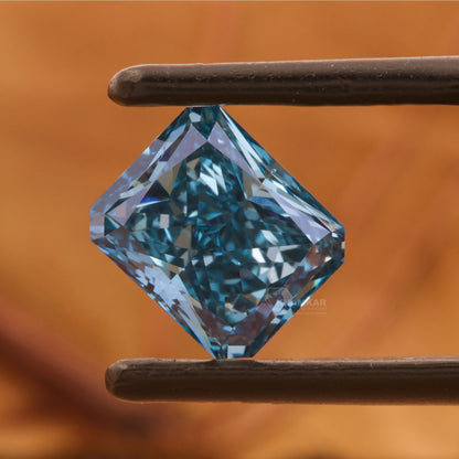 1CT Vivid Blue Lab Diamond | Radiant Cut Loose Diamond