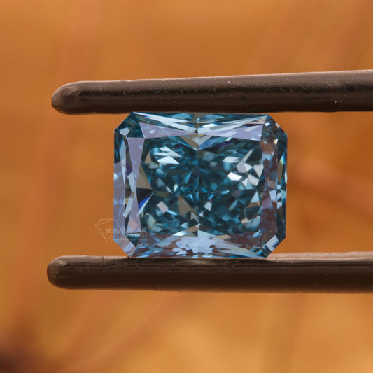 1CT Vivid Blue Lab Diamond | Radiant Cut Loose Diamond