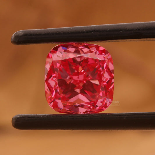 1.00 CT Pink Cushion Lab Diamond Engagement Ring