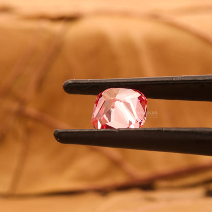 1.00 CT Pink Cushion Lab Diamond Engagement Ring