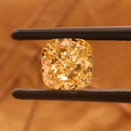 1CT Cushion Yellow Lab Diamond | Fancy Color Loose Diamond
