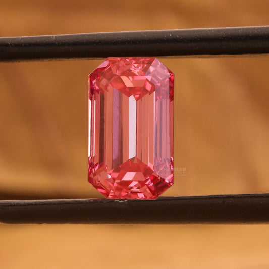 1 CT Emerald Vivid Pink Lab Diamond Loose Stone