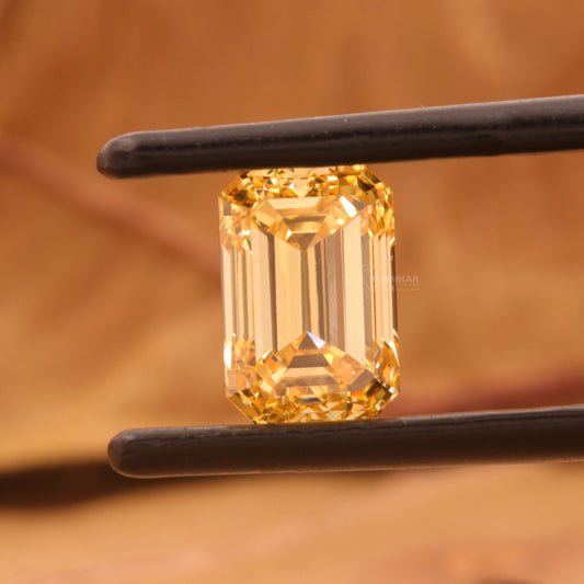 1CT Fancy Yellow Lab Diamond | Emerald Cut Loose Diamond